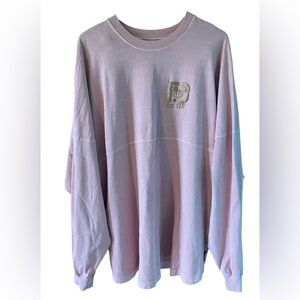 Disney world spirit jersey Women XXL Oversized Long Sleeve Top Pink Logo